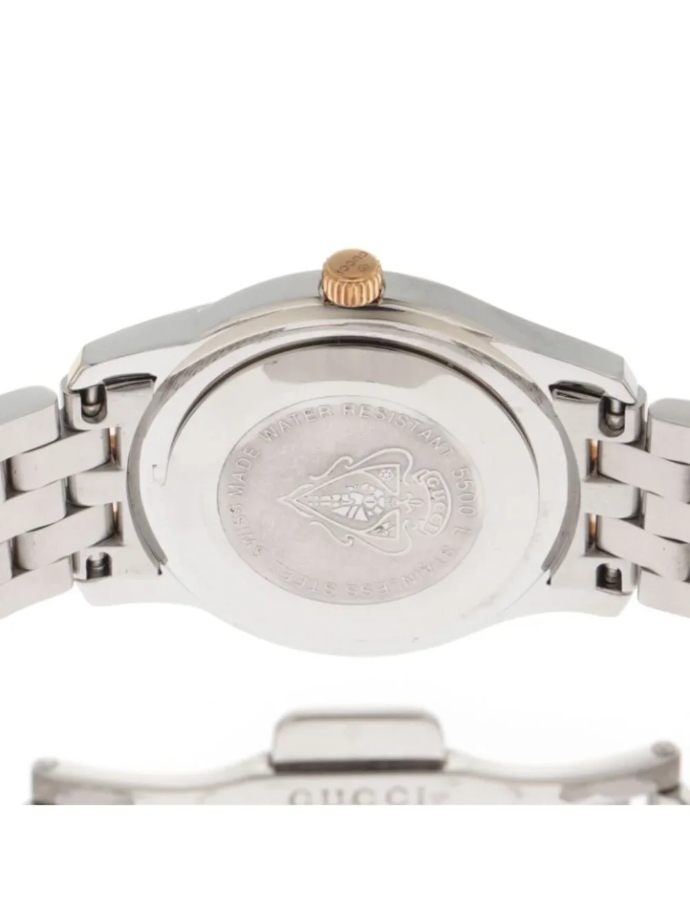 Gucci G-Class Quartz Stainless Steel Pink Gold Plated Shell Watch